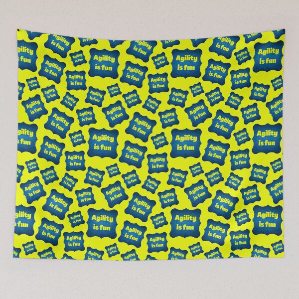 Item preview, Agility is fun in yellow and blue for agility and dog enthusiasts designed and sold by PausePapote.
