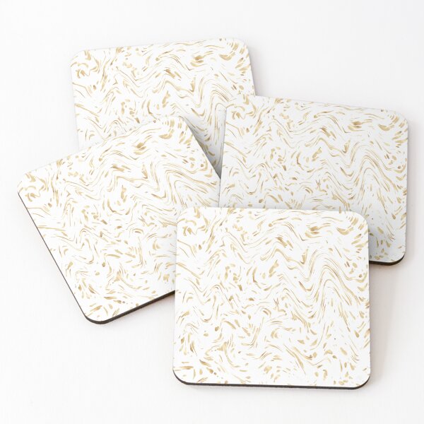 Item preview, Modern Gold White Dots Wavy Lines Abstract Design designed and sold by InovArtS.
