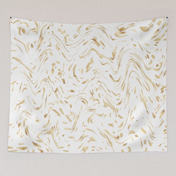 Item preview, Modern Gold White Dots Wavy Lines Abstract Design designed and sold by InovArtS.
