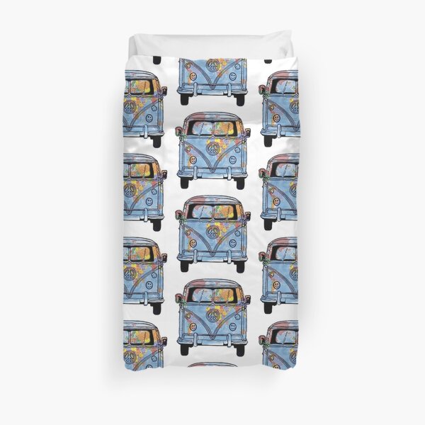 Trippy Little World Traveler VW Van Duvet Cover