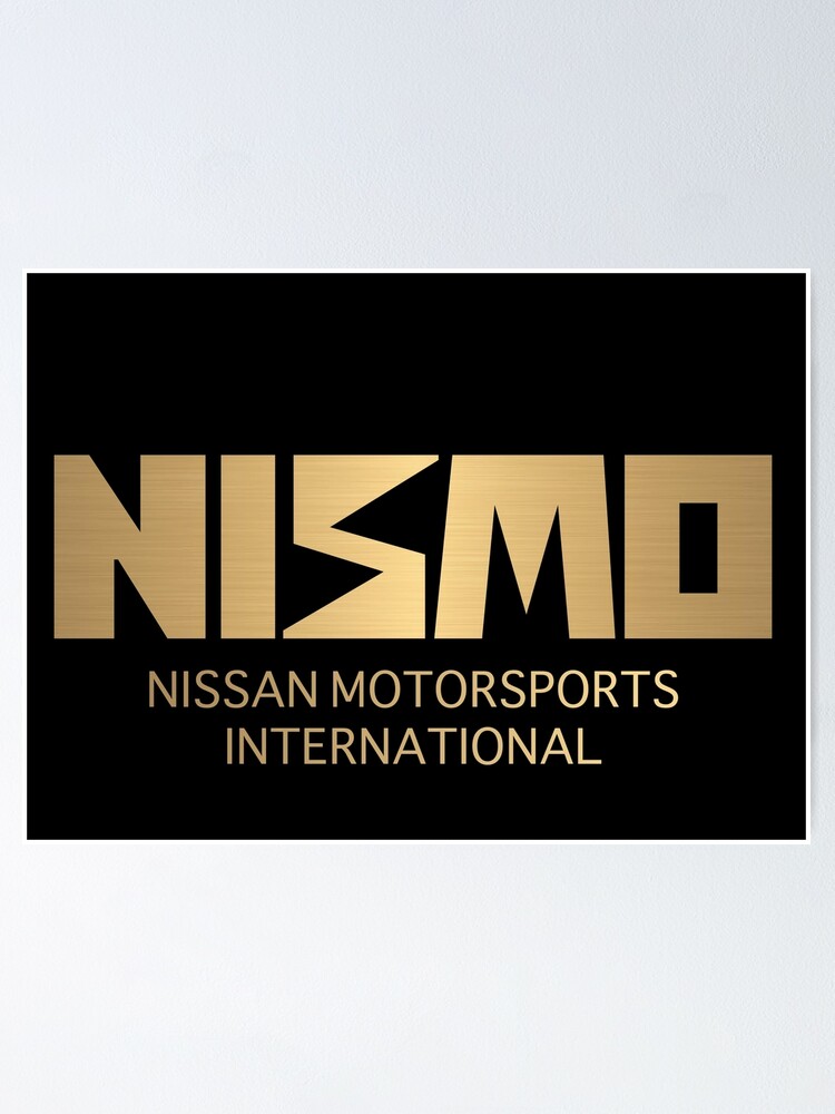 retro gold and black nismo nissan motorsport logo poster by thediscopotato redbubble redbubble