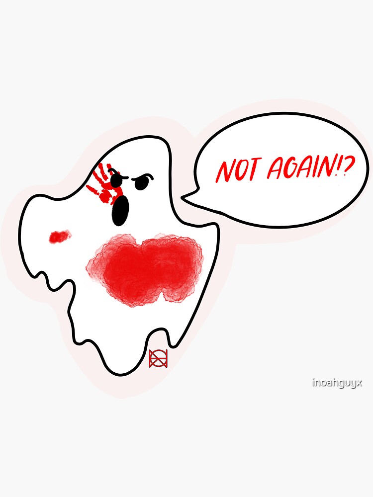 "Red Sheets Ghost" Sticker for Sale by inoahguyx Redbubble