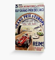 Gran Prix de LACF, Reims, 1959, original vintage poster Greeting Card