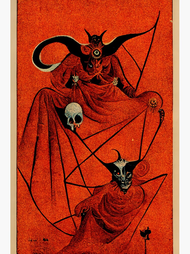 "XV The Devil Tarot Card" Sticker for Sale by CannibalSpaceD Redbubble