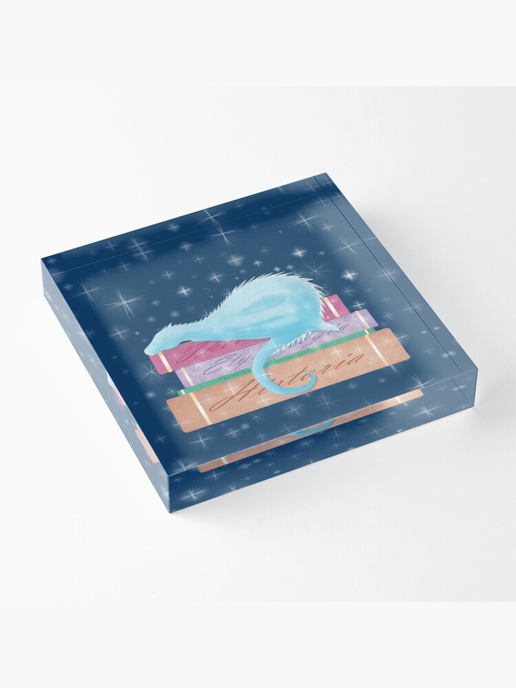 Alternate view of Sleepy Bookwyrm Acrylic Block