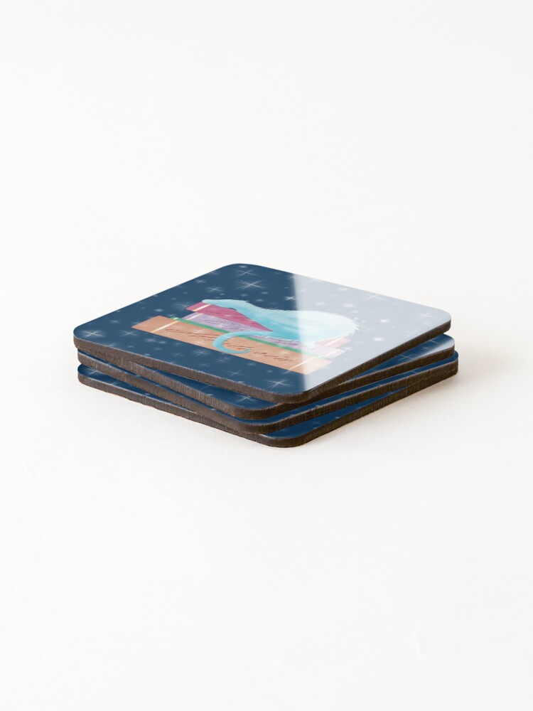 Alternate view of Sleepy Bookwyrm Coasters (Set of 4)