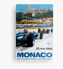 Gran Prix de Monaco, 1966, originales Vintage-Plakat Metalldruck