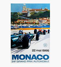 Gran Prix de Monaco, 1966, original vintage poster Photographic Print