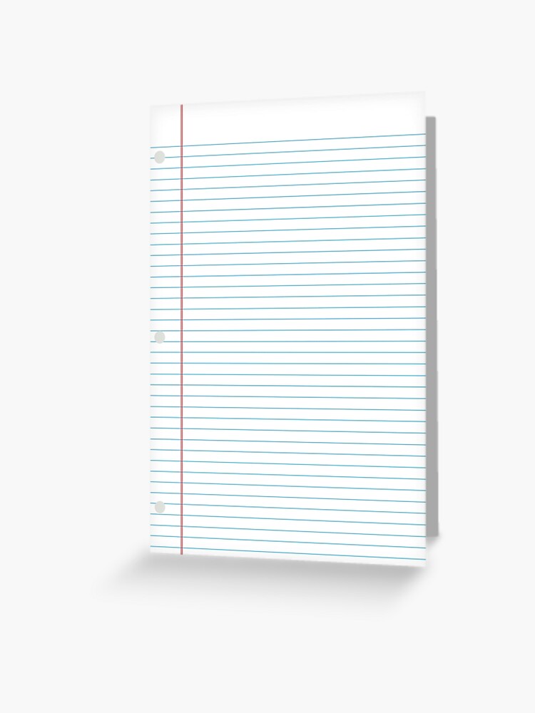 College Ruled Binder Paper" Greeting Card for Sale by Feraloidies |  Redbubble