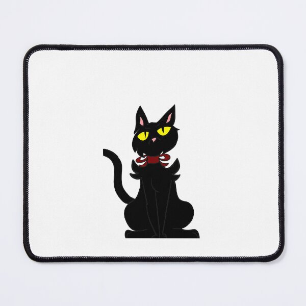 Artikelvorschau, Schwarze Katze mit roter Bogenzeichnung entworfen und verkauft von Ivyzdrawingz.