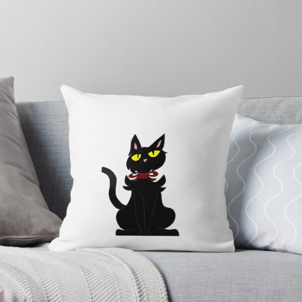Artikelvorschau, Schwarze Katze mit roter Bogenzeichnung entworfen und verkauft von Ivyzdrawingz.