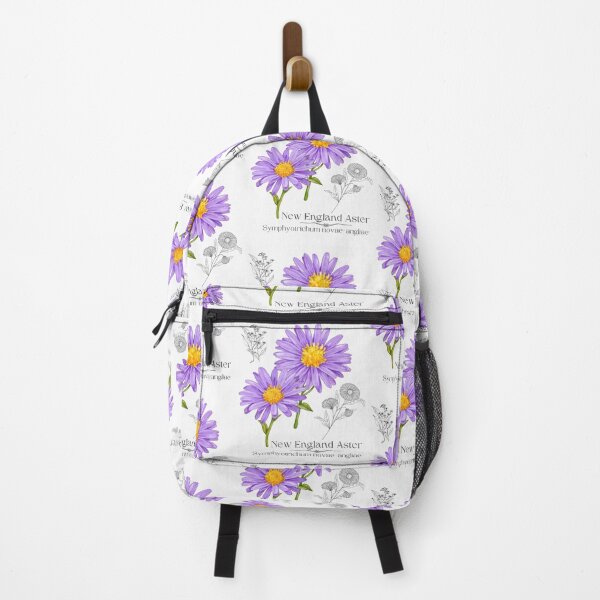 Item preview, New England Aster Colorful Illustration Design designed and sold by EarthArtDesigns.