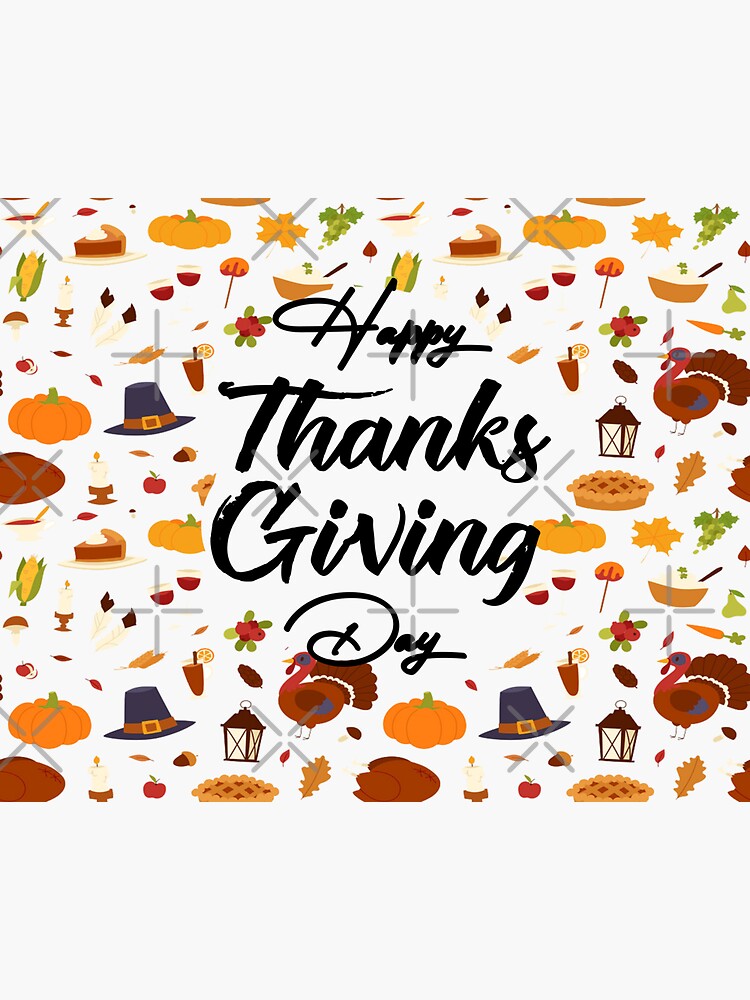 "Happy Thanks Giving Day Happy Turkey pattern 2022 2023" Sticker for