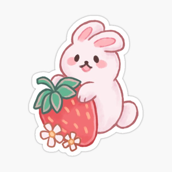 Kawaii Anime Chibi - Strawberry lover' Sticker | Spreadshirt