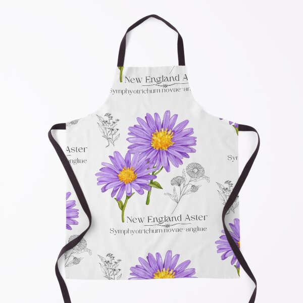 Item preview, New England Aster Colorful Illustration Design designed and sold by EarthArtDesigns.