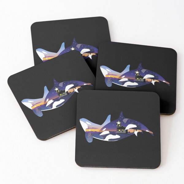 Item preview, Orca whales framing the Lime Kiln Point lighthouse designed and sold by LucentJourneys.