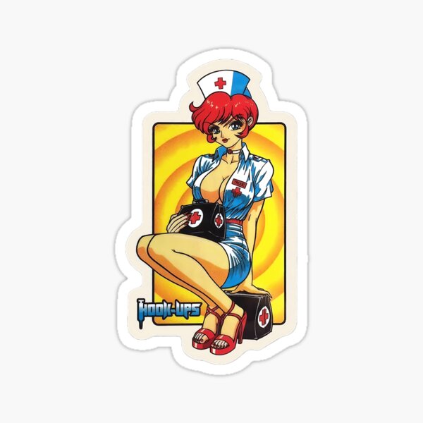 Vintage Anime Girl Hook Ups Skate Brand Girls Cartoon Hookups Hook-Ups Sexy  Cop Police Guns Gun Sticker Outdoor Rated Vinyl Sticker Decal for Windows