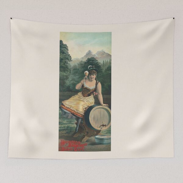 Item preview, Vintage Bock Beer Poster - Bavarian highland beer girl (1886) Henry Jerome Schile -Vintage goat Poster-Bock Beer designed and sold by TeeARTHY.