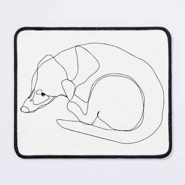 Item preview, dog lying in single line drawing (continuous line drawing) designed and sold by Mohes-art.