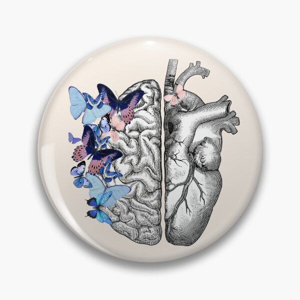 Item preview, Right balance between brain and heart, blue butterflies, watercolor designed and sold by Collagedream.
