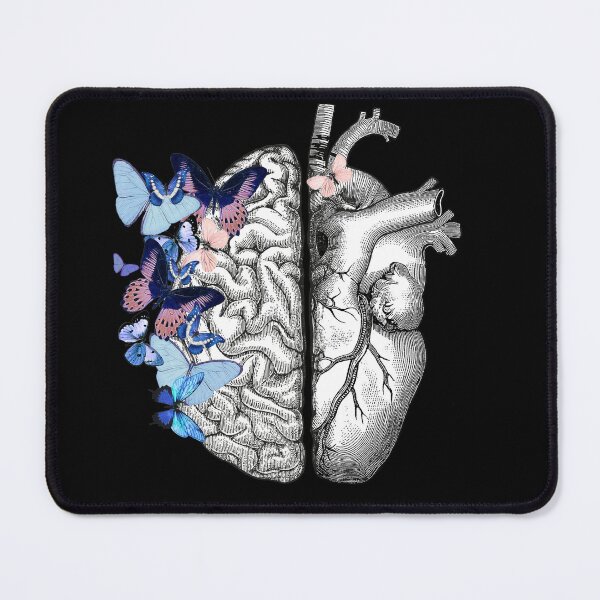 Item preview, Right balance between brain and heart, blue butterflies, watercolor designed and sold by Collagedream.