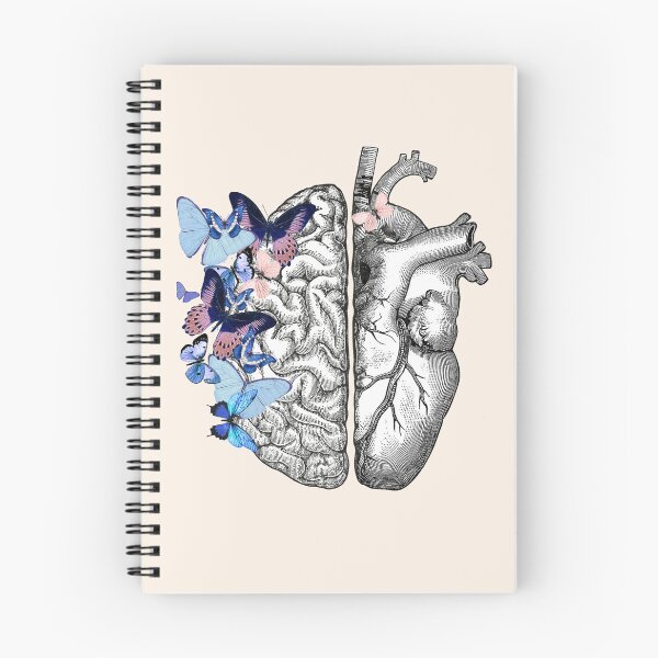Item preview, Right balance between brain and heart, blue butterflies, watercolor designed and sold by Collagedream.