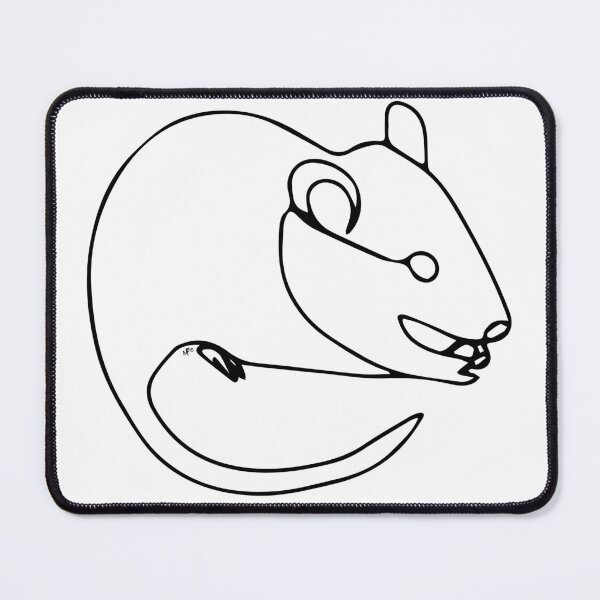 Item preview, cat and rat in single line drawing (continuous line drawing) designed and sold by Mohes-art.