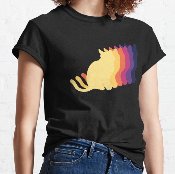 Stacked Sunset Colored Cats - Light to Dark Classic T-Shirt
