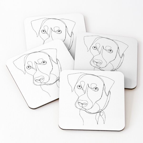 Item preview, dog in single line drawing (continuous line drawing) designed and sold by Mohes-art.