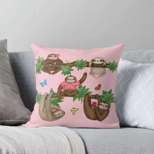 Item preview, Cute Sloths and Butterflies in a Forest (Pink) designed and sold by LeopardyNonsense.