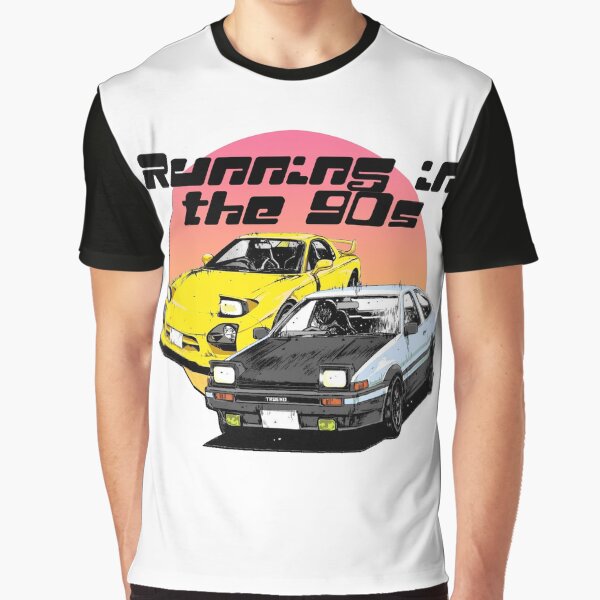 Initial D Ae86 Classic Fire T Shirt Cotton 6XL Initial D Ae86 Fire Epic  Cool Panda Trueno Drift Japan Manga 90s Anime Vintage