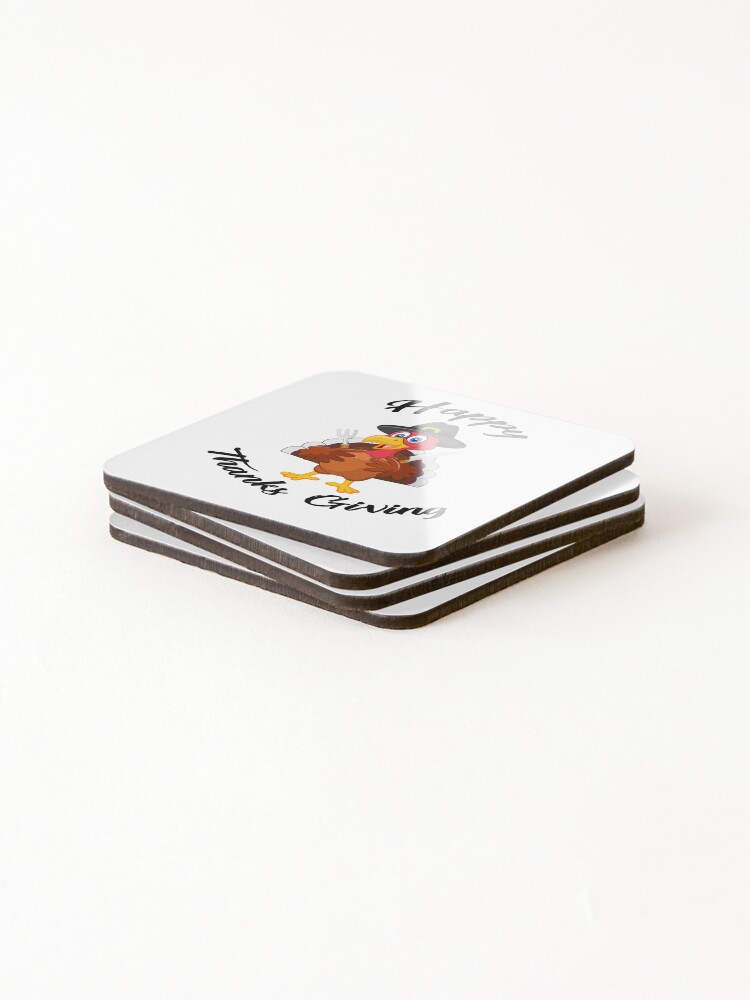 Discover Happy Thanks Giving Day Happy Turkey pattern 2023 Coasters