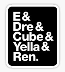 Pegatina NWA ~ E, Dre, Cube, Yella y Ren