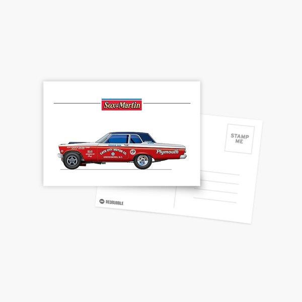 Sox & Martin altered wheelbase Plymouth Postcard