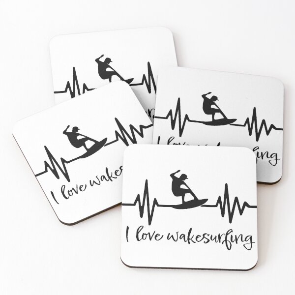 Item preview, I love wakesurfing heartbeat designed and sold by hookline.