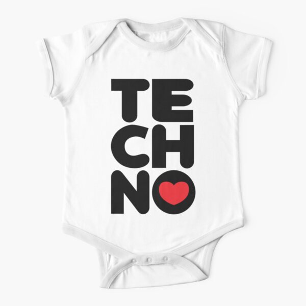 Techno Tower Music Quote Short Sleeve Baby One-Piece