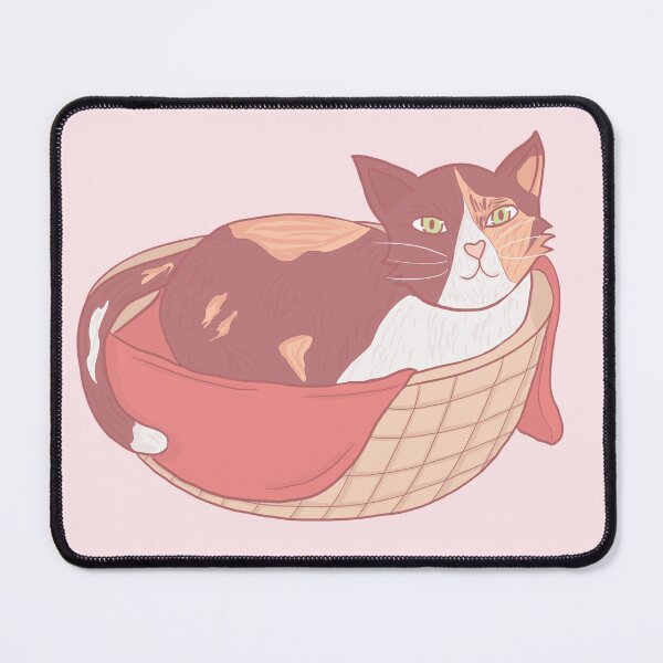 Item preview, Cute cat in a basket designed and sold by CloudyTree.
