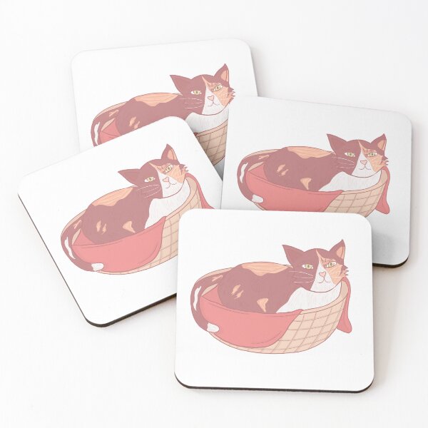 Item preview, Cute cat in a basket designed and sold by CloudyTree.