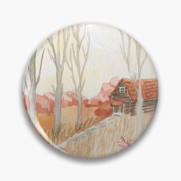 Item preview, Watercolor Cozy Cabin designed and sold by HappyLifeCreate.