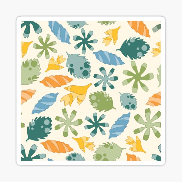 Scattered Leaves in Citrus Colors Sticker