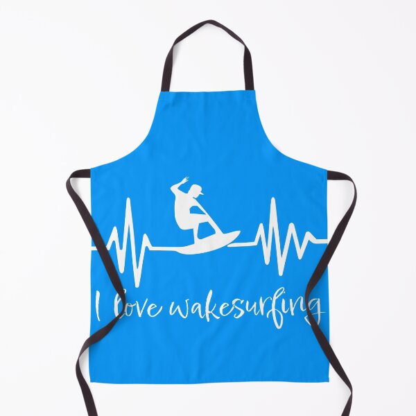 Item preview, white I love wakesurfing heartbeat designed and sold by hookline.