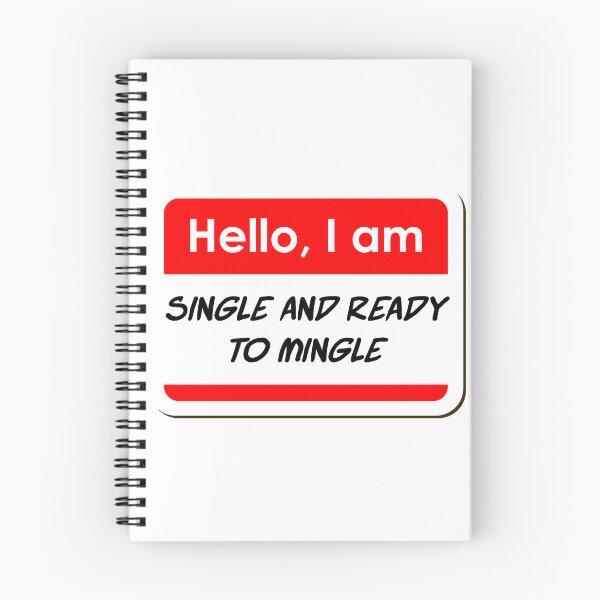 Item preview, Hello I am Single and ready to mingle funny name tag designed and sold by ThreadlyAndCo.