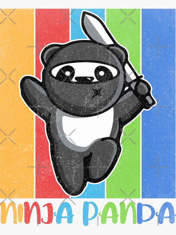 Ninja Panda With Coloful Background Ready To Attack Sticker For Sale By Abhi2r Redbubble 