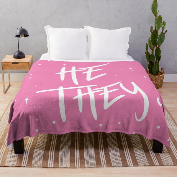 Item preview, Stars He/They Pronouns in Pink designed and sold by MoonMint.
