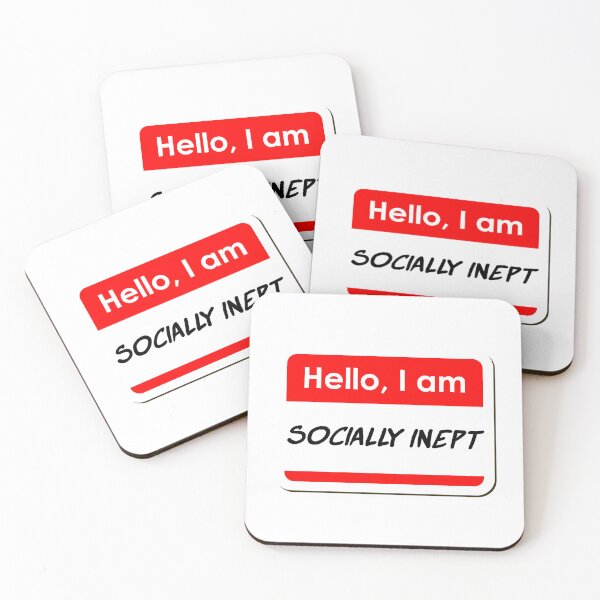 Item preview, Hello I am Socially Inept funny name tag designed and sold by ThreadlyAndCo.