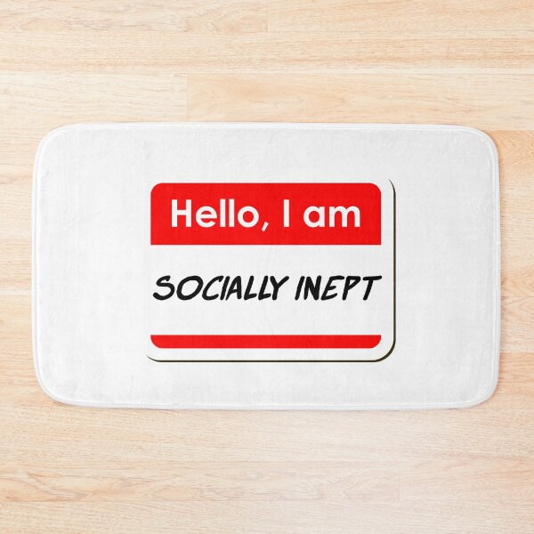 Item preview, Hello I am Socially Inept funny name tag designed and sold by ThreadlyAndCo.