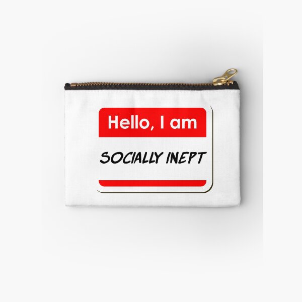 Item preview, Hello I am Socially Inept funny name tag designed and sold by ThreadlyAndCo.