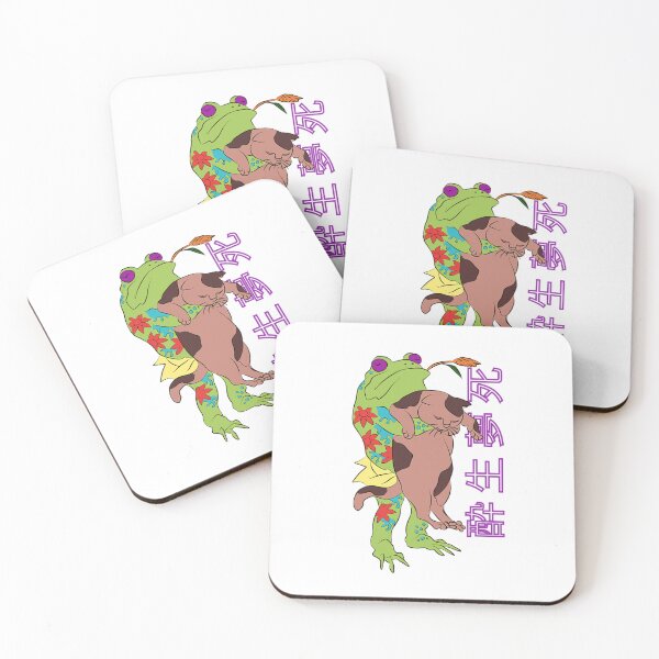 Item preview, frog holding a drunk cat designed and sold by hedoniism-shop.