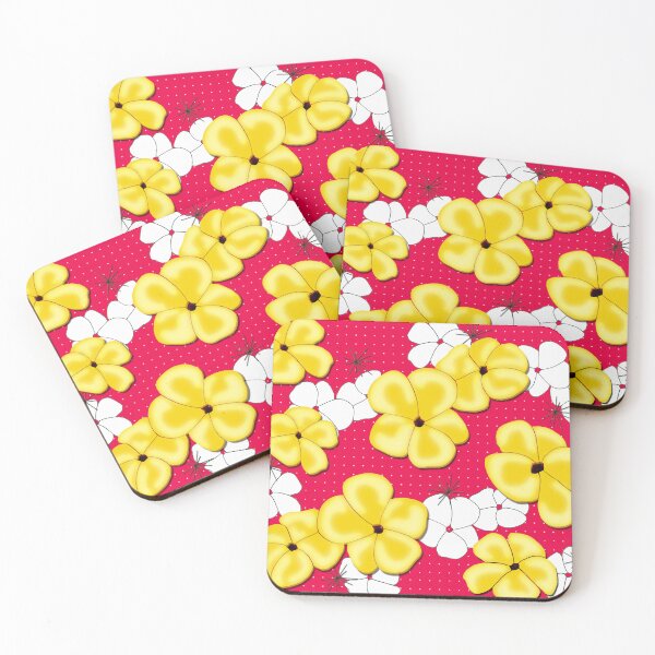 Item preview, Painted Poppies - Yellow and White on Red designed and sold by bmfabricdesigns.