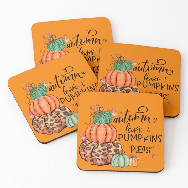 Item preview, Leopard Print Autumn Leaves and Pumpkins Please designed and sold by andieartco.